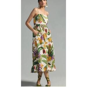Farm Rio NEW Striped Forest Maxi Dress, Small